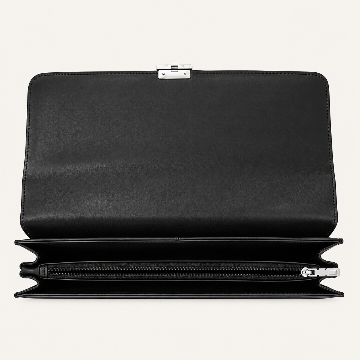 Men's Classic Black Leather Executive Briefcase – Minimalist Professional Business Bag Gallery